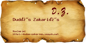Dudás Zakariás névjegykártya