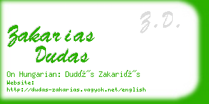 zakarias dudas business card